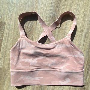 Athleta warrior longline pink camo sports bra